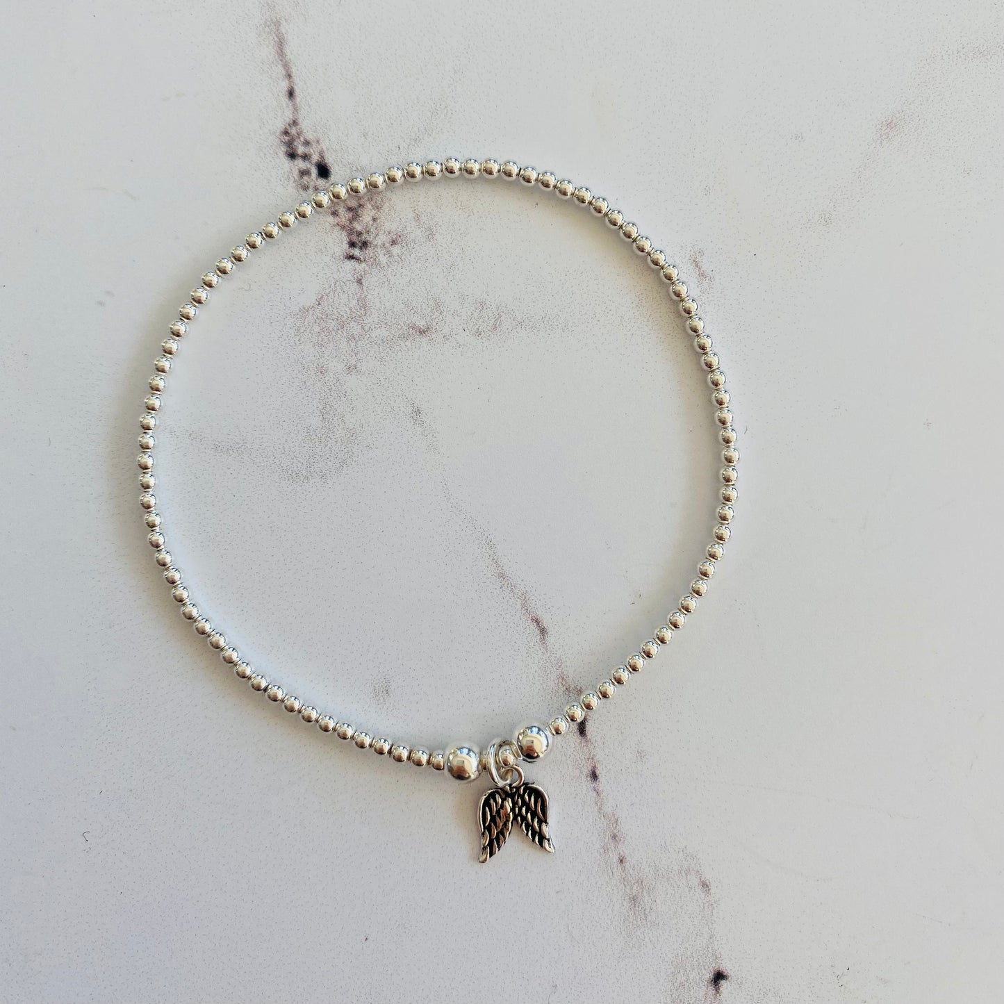 2mm Double Angel Wing Bracelet - Sterling Silver