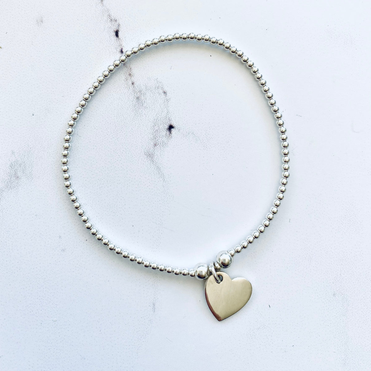 2mm Side Hanging Heart Bracelet