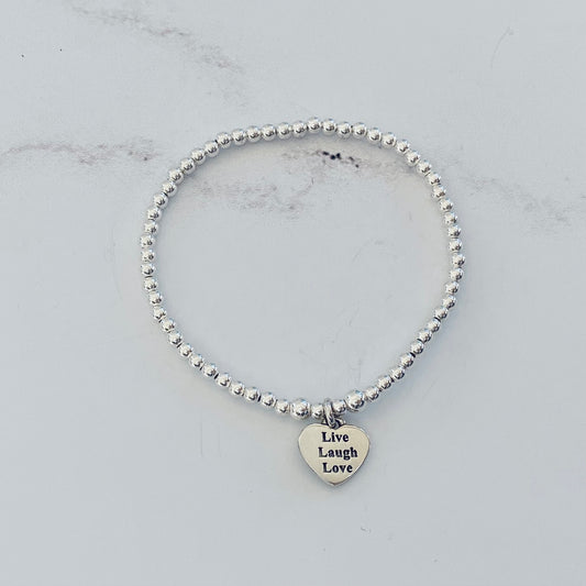 3mm Live, Laugh, Love Bracelet