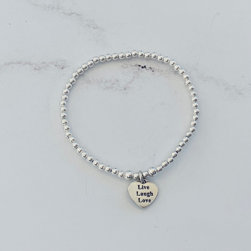 3mm Live, Laugh, Love Bracelet