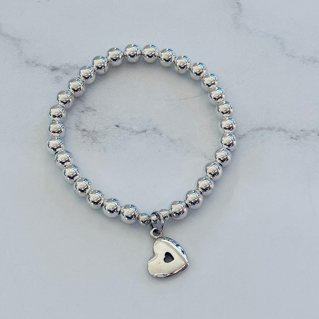 6mm Solid Cut Out Heart Bracelet