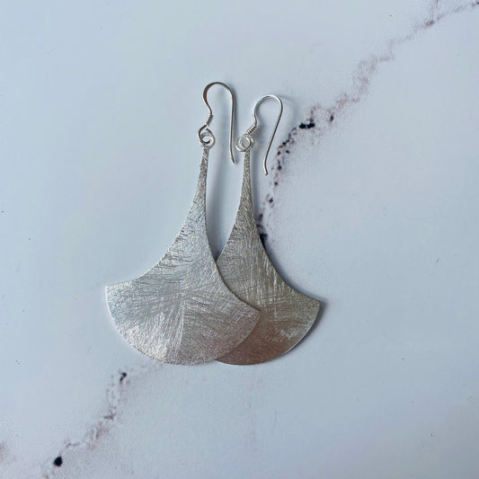 Sterling Brushed Silver Earrings