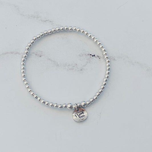 3mm I Love You Disc Bracelet