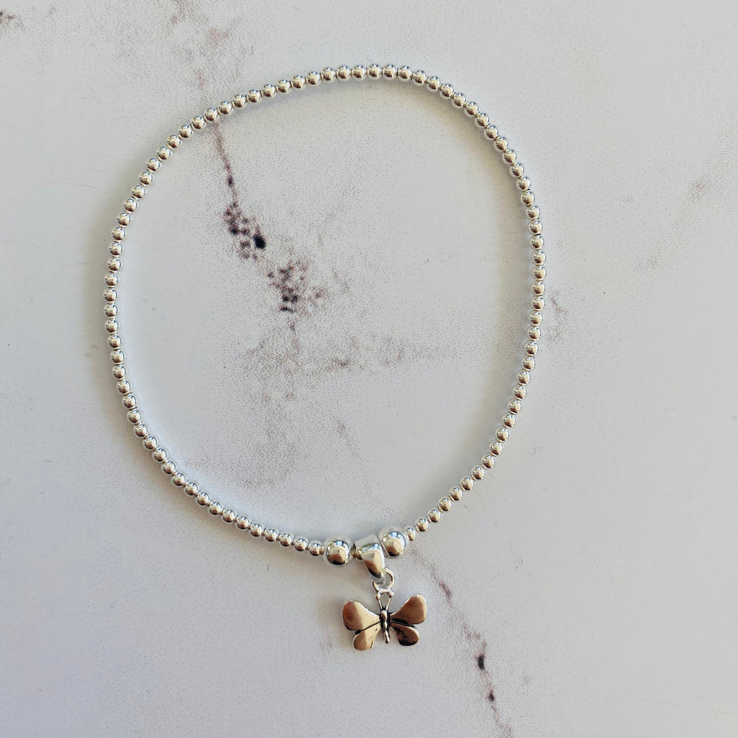 2mm Sterling Silver Butterfly Bracelet