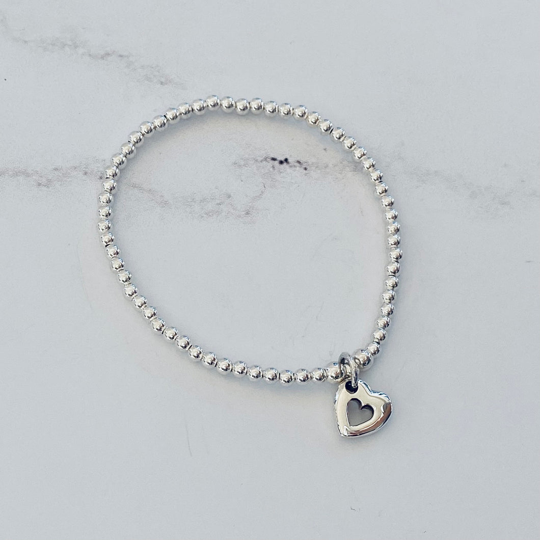 3mm Hanging Heart Bracelet