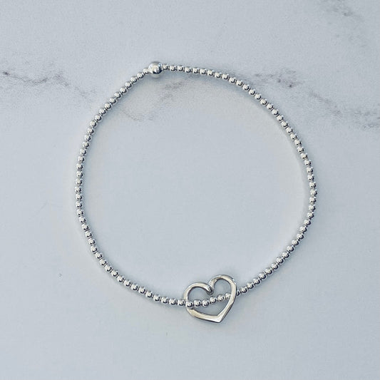 2mm Hanging Heart Bracelet