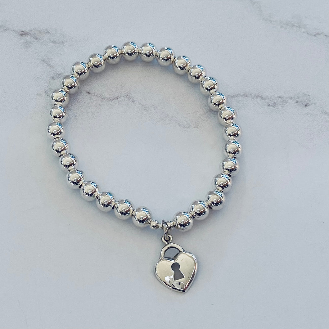 6mm Heart Lock Bracelet