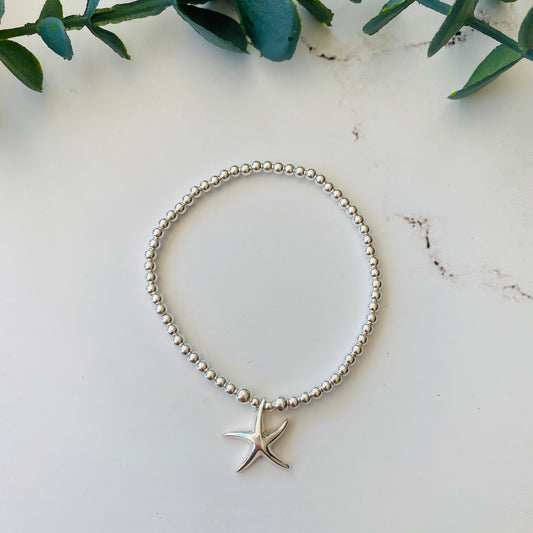 3mm Solid Starfish Bracelet - Sterling Silver