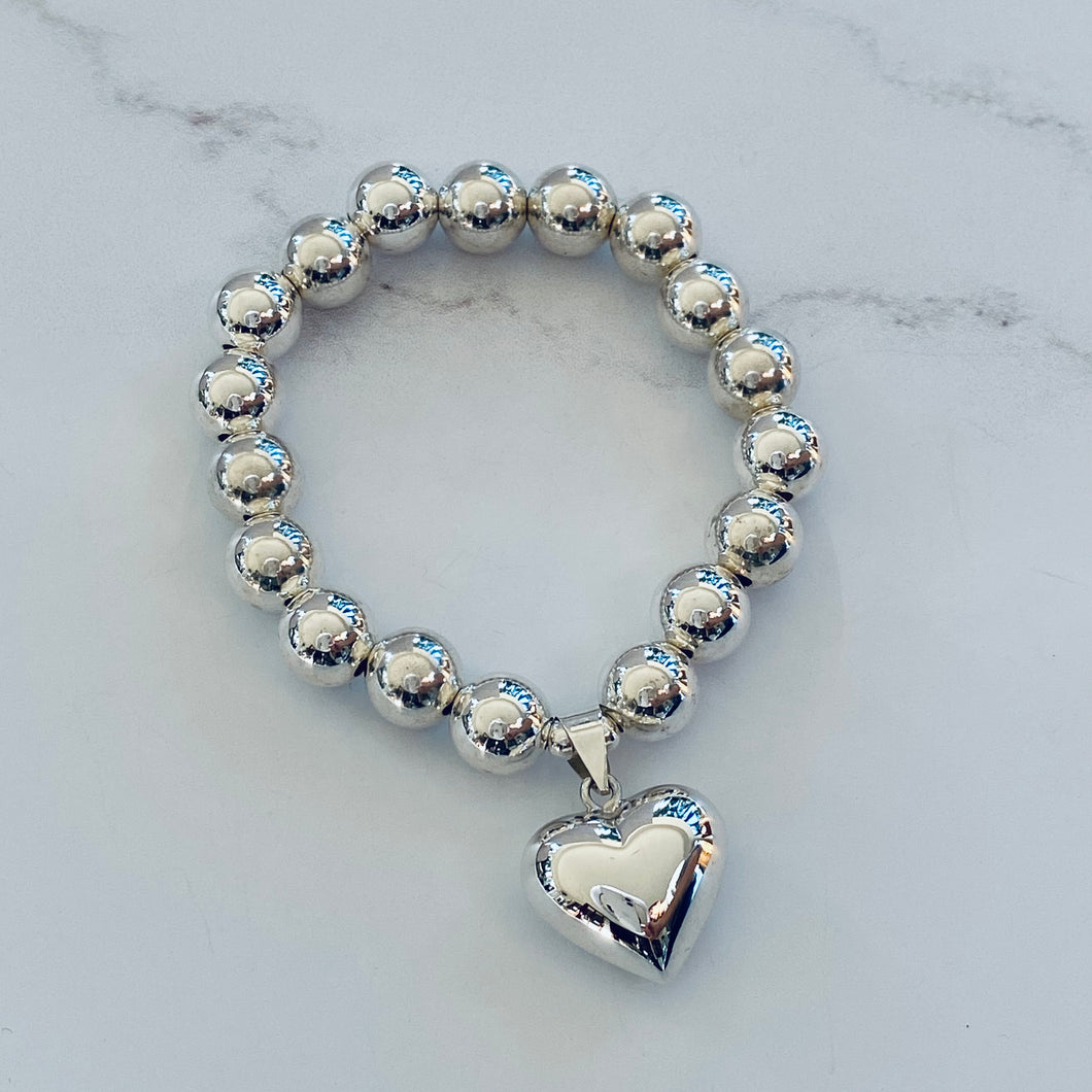 10mm Big Heart Bracelet